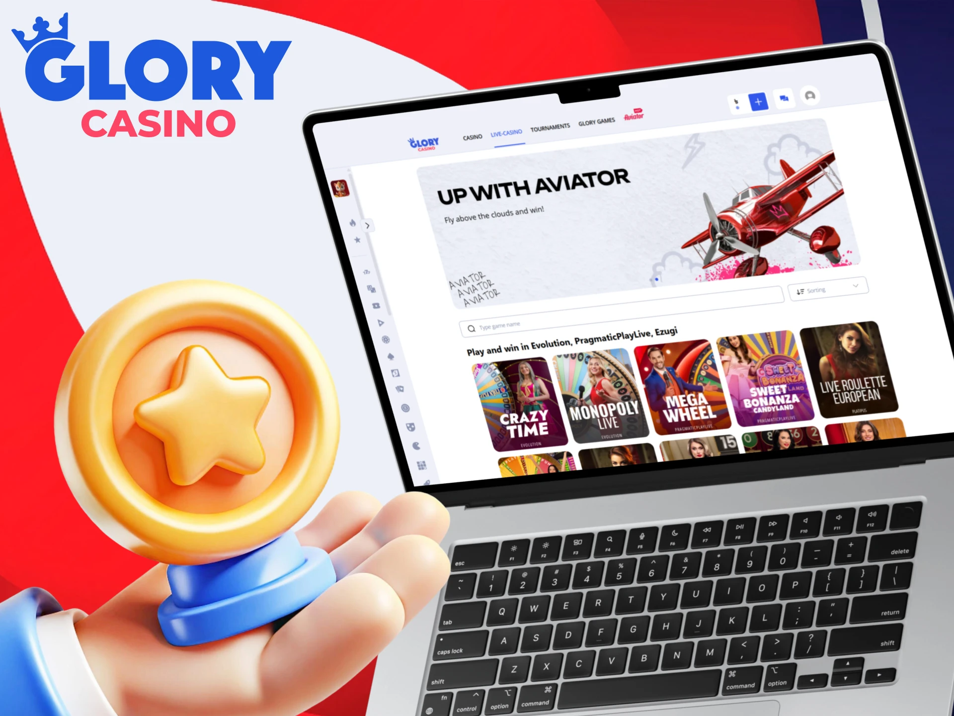 Check out the advantages of the Live Casino section at Glory Casino.