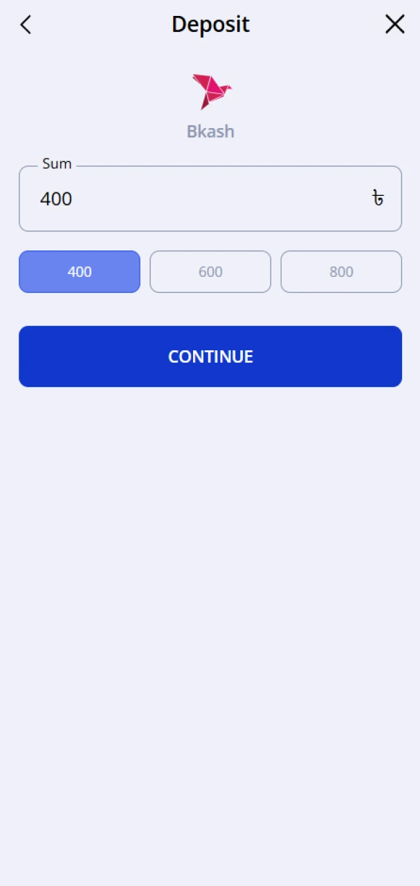 Make a deposit to your Glory Casino account.