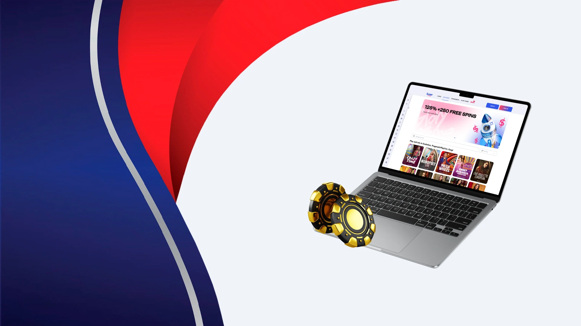 Play Live Casino games on the Glory Casino website.